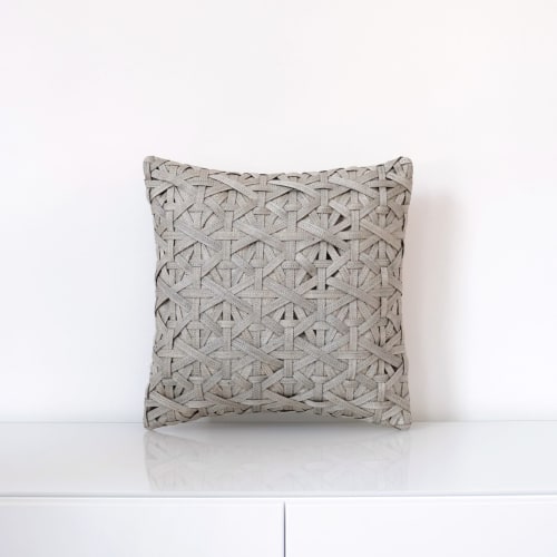 Diamond Small Weave Cushion Cover - Light Grey | Pillows by Kubo
