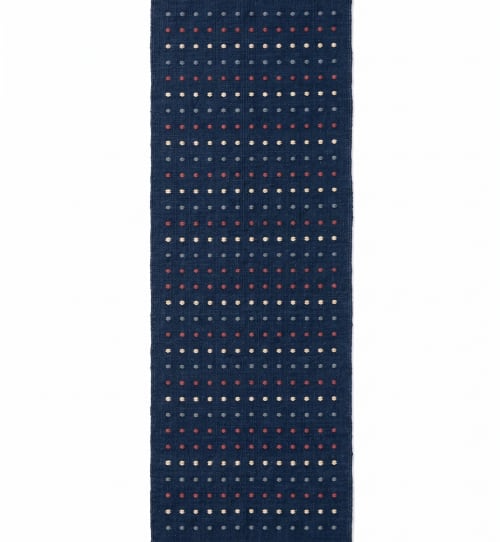 Handwoven Woolen Blue Runner Rug | Rugs by Evergreen Carpets