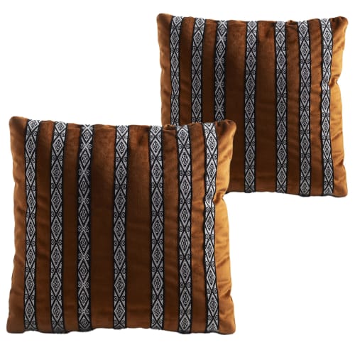 FAJAS Decorative Pillow, Terracota, Set of 2 | Pillows by ANDEAN