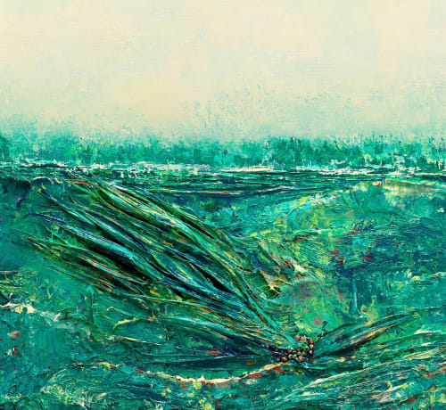 Ispirato al Vestito - Abstract Ocean Art | Mixed Media in Paintings by Kelly Hanna Studio