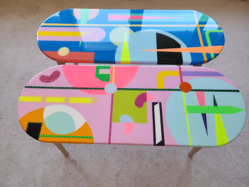 Maximalist Eclectic Abstract Resin Side End Tables | Coffee Table in Tables by Epoxy Coffee Table Shop