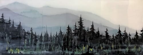 Hazy woods | Paintings by Elena Myasnikova