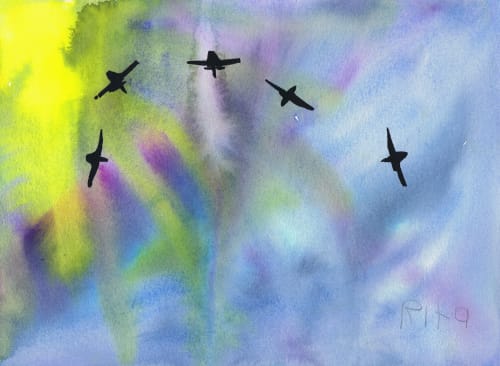 CNE Air Show - Original Watercolor | Paintings by Rita Winkler - "My Art, My Shop" (original watercolors by artist with Down syndrome)