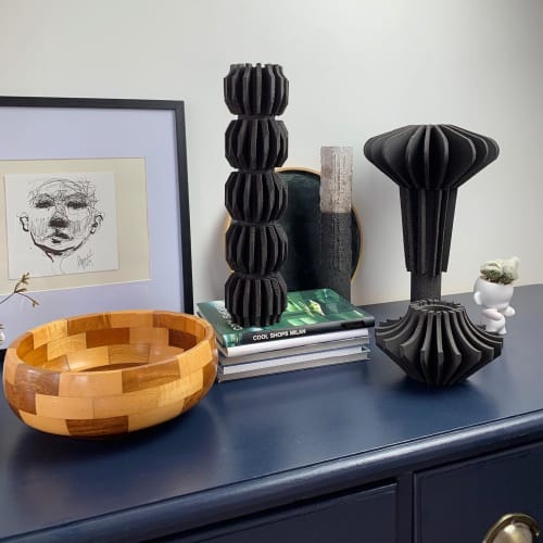 Slim Institute Architect Vessel - Black | Vases & Vessels by Andrew Walker Ceramics | Private Residence, Sheffield in Sheffield