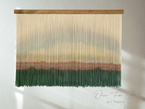 Hand wool painting -Zorke XXVIII- Interior design | Macrame Wall Hanging in Wall Hangings by Olivia Fiber Art