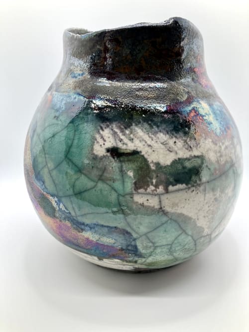 Abstract Raku bulb vase | Decorative Bowl in Decorative Objects by Le Lef