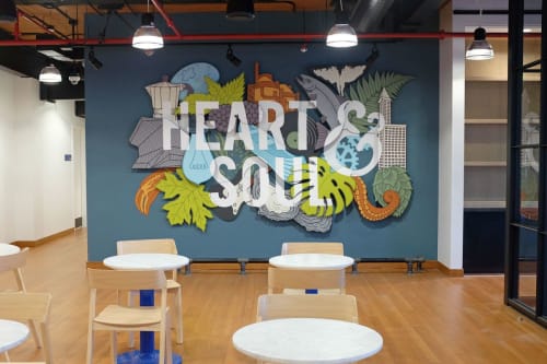 Heart & Soul | Sculptures by Sarah Robbins | Capital One Café in Seattle