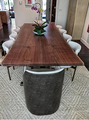 Walnut Dining Table With Steel Bowties | Tables by Where Wood Meets Steel