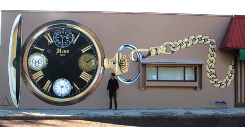 Pocket watch Mural | Street Murals by Aaron James Tullo | Old Northeast Jewelers in St. Petersburg