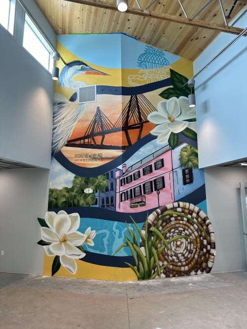 Bridgeview Village Apartments Mural | Street Murals by Girls Who Paint Murals | Bridgeview Village in Charleston