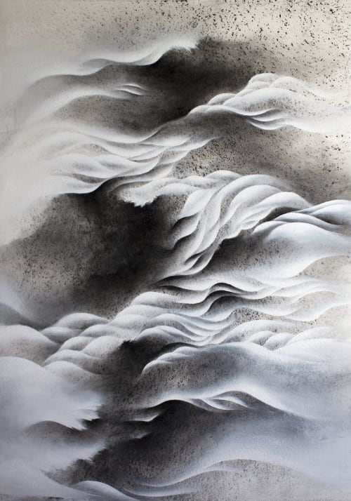 Floating peaks | Oil And Acrylic Painting in Paintings by Francesca Borgo