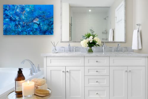 'FAIRY' - Luxury Epoxy Resin Abstract Artwork | Mixed Media by Christina Twomey Art + Design
