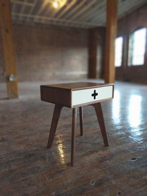 Nightstand Plus - Mid Century Modern Walnut Nightstand | Storage by Max Moody Design