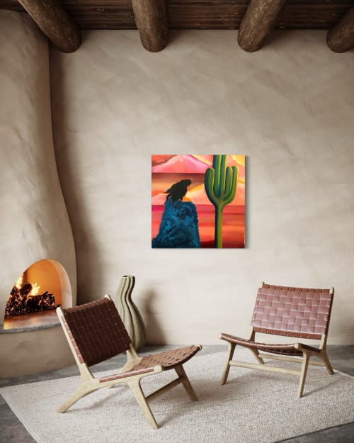 Trouvaille - Traveling Desert Woman with Cactus | Paintings by Amy Straley