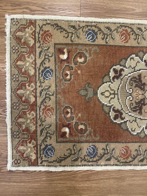 Hand-woven Turkish Rug Doormat| 1.8 x 3.1 | Small Rug in Rugs by Wool and Rug