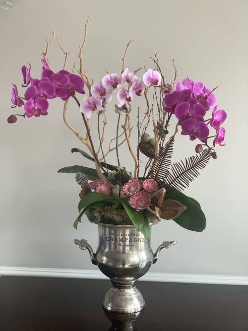 Blooming spring orchids | Floral Arrangements by Fleurina Designs | Lash Out Loud Beauty Bar in Los Gatos
