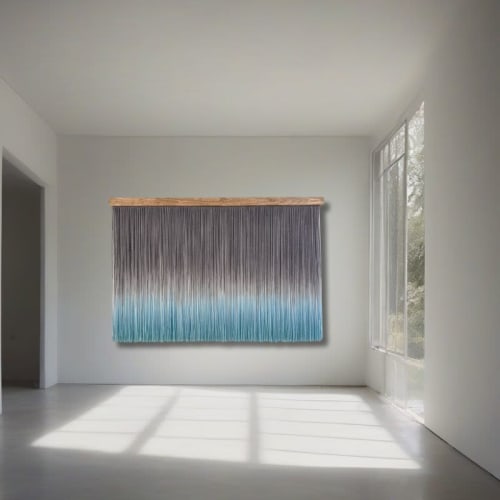 Wall Art-Sensory color vibrations – Blue | Macrame Wall Hanging in Wall Hangings by Olivia Fiber Art