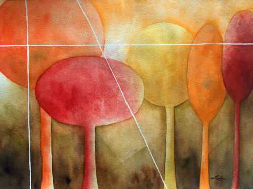 Quiet Geometry | Watercolor Painting in Paintings by Laila Vazquez