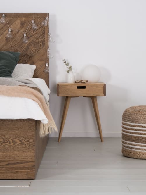 HEIM - Mid century nighstand, bedside table, with drawer | Tables by Mo Woodwork | Stalowa Wola in Stalowa Wola