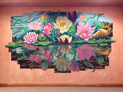 Water Lillies | Murals by Christian Dallas Art