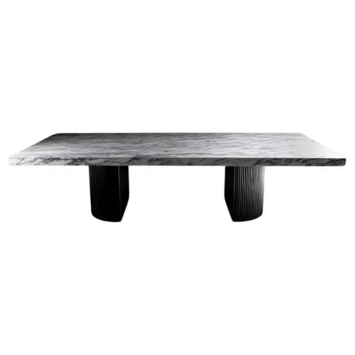 Arabescato Corchia Ad Meliora Italian Marble Dining Table | Tables by Aeterna Furniture