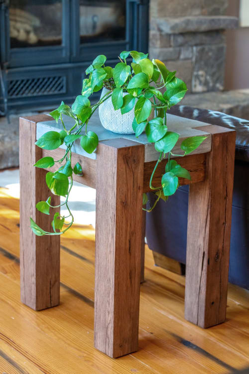 Concrete and oak side table | Tables by RealSimpleWood LLC