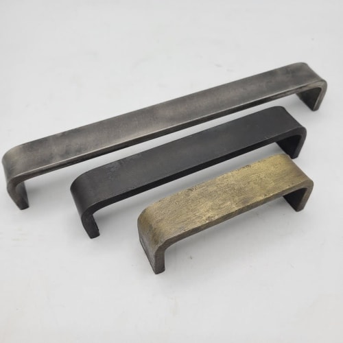Modern Wide U Pull Brass Black | Hardware by Element Hand Forged Hardware
