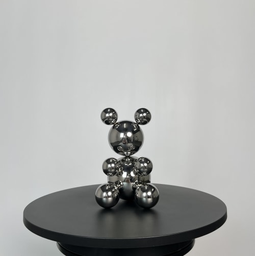 Small Stainless Steel Bear 'Lunes' | Sculptures by IRENA TONE
