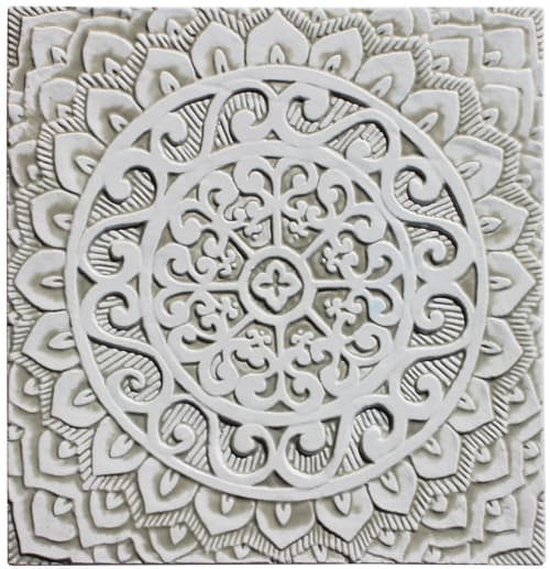 Kitchen backsplash mandala #1 - large ceramic tile | Tiles by GVEGA