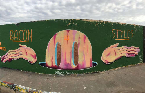Bacon Styles Mural | Murals by BS Just More (Bulky Savage) | Mauer park in Berlin