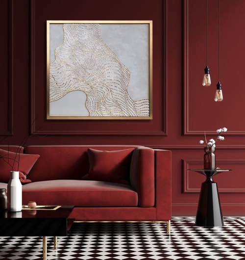 Abstract lines wall art | Mixed Media by Julia Gorbunova