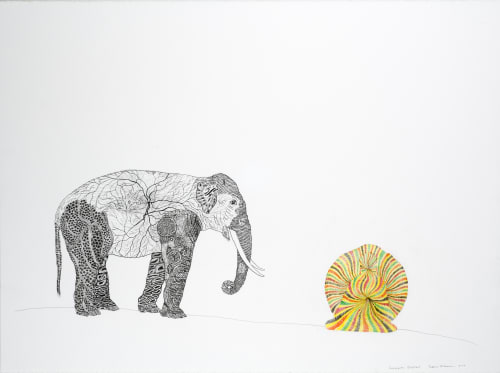 Composite Elephant | Art & Wall Decor by DiDomenico Studio | Private Residence, Boulder CO in Boulder