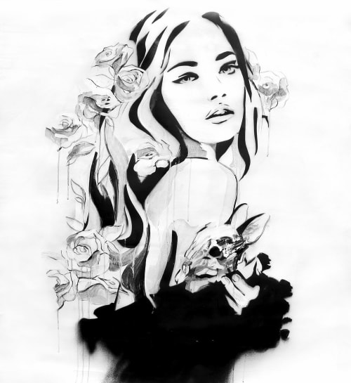 Rose | Oil And Acrylic Painting in Paintings by Hannah Chloe