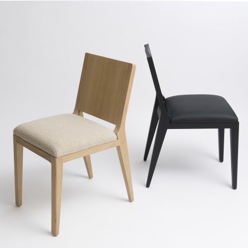 om5.1 Upholstered oak soap contemporary Chair. SET OF 2 | Chairs by mjiila design furniture