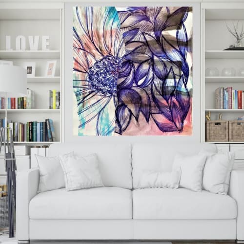 Mixed media wall art | Mixed Media by KALEIDO MARBLING ART