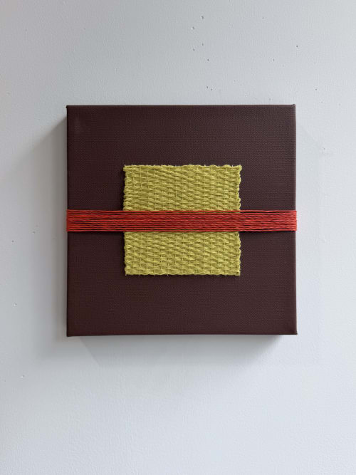 Mixed Media Weaving | Brown, Yellow, Orange | Tapestry in Wall Hangings by Sarah Lawrence