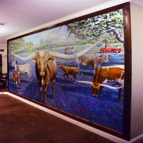 Jackson Longhorn Ranch Family | Murals by Dan Terry