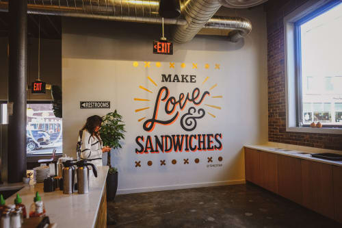 Make Love & Sandwiches Mural #1 | Murals by Travis Stewart | Mildred's Food + Drink in Kansas City