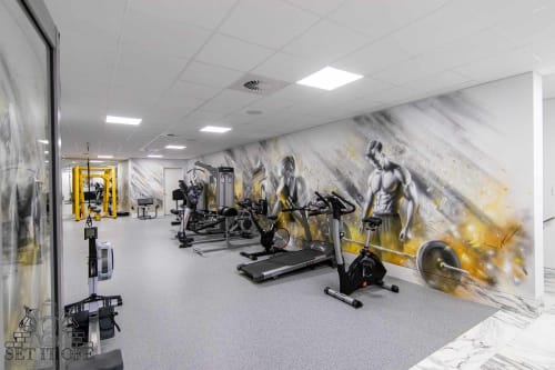 Gym Interior Wall Art | Murals by Set It Off Murals