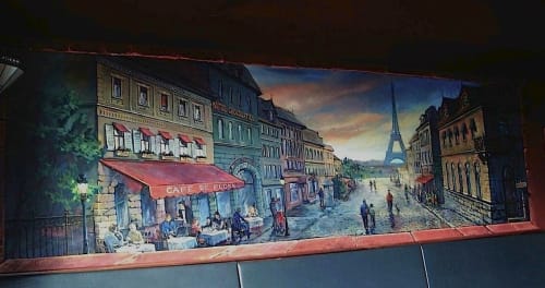 Paris Street | Murals by Olga Aleksandrova | Café de Flore in Paris