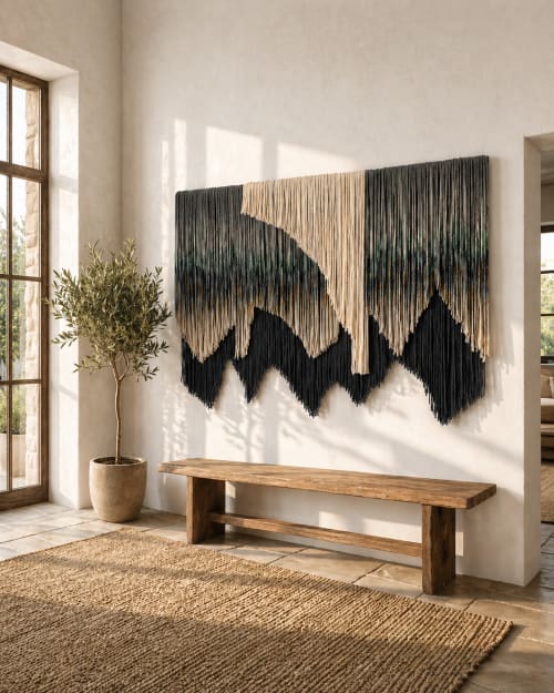 Abstract Textile “Rubi” | Wall Hangings by Olivia Fiber Art