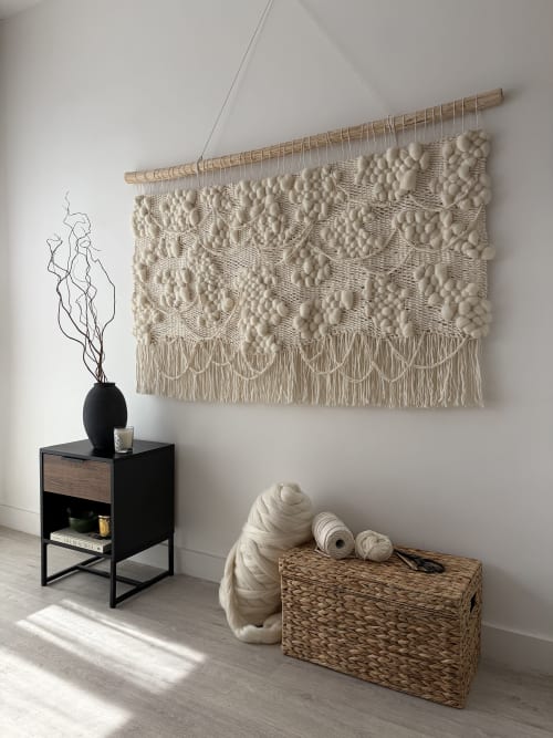 Wall Tapestry "Blanc de Blancs" | Wall Hangings by KnitushkiStore