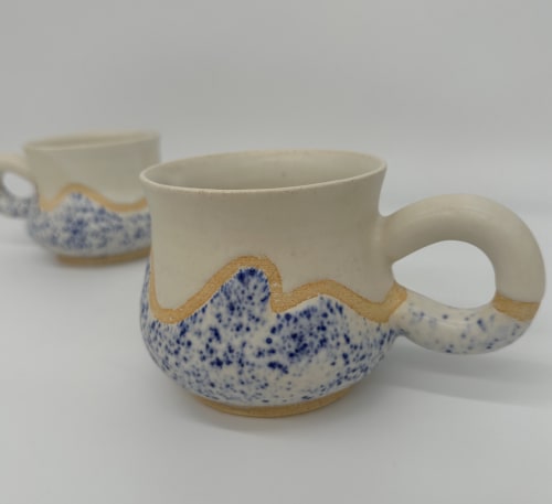 curve mug in wave | Drinkware by Coupe Ceramics