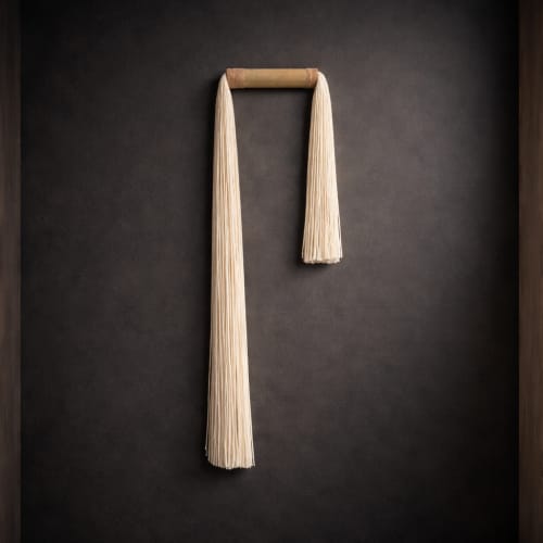 Ecru tassel / bamboo | Tapestry in Wall Hangings by Olivia Fiber Art