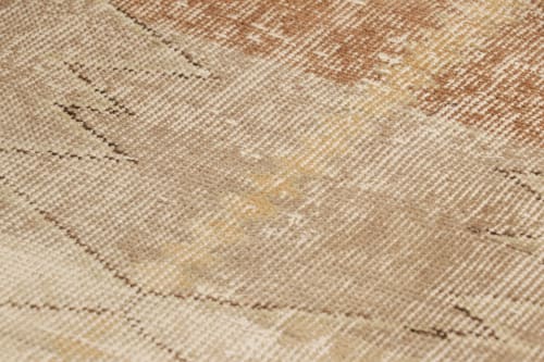 Vintage Zeki Müren Rug in Beige-Brown with Geometric Pattern | Area Rug in Rugs by Rug and Kilim