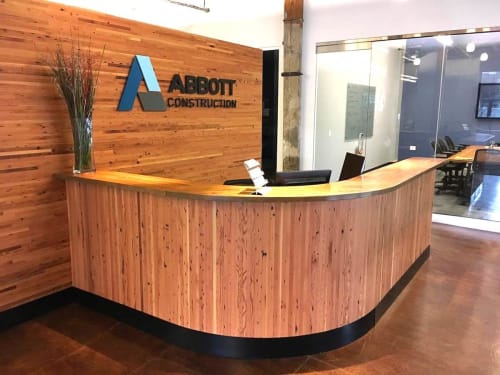 Reception Desk | Furniture by Milbourn Woodworks Inc. | ABBOTT CONSTRUCTION in Portland