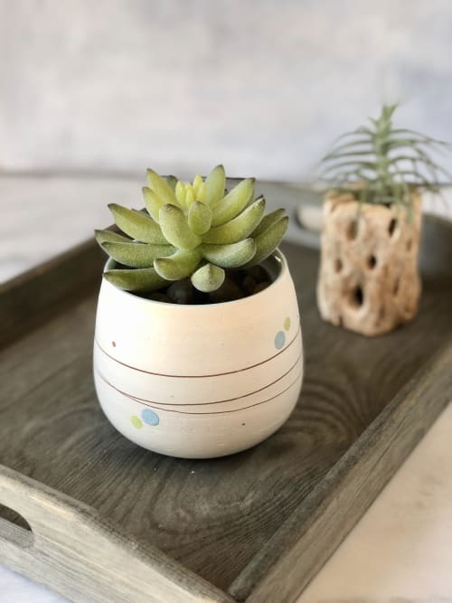 Playful-Dots Planter Pot | Vases & Vessels by Tomoko Ceramics