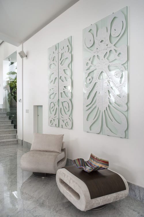 ROARSHAX Glass Wall Decoration in Black or White Organic Design by Orfeo Quagliata | Interior Design by Studio Orfeo Quagliata