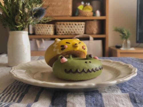 Pomponner 240 plate | Ceramic Plates by Marumitsu Poterie | Ikumimama Animal Doughnuts in Kawasaki