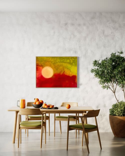 Moonscape #2- Abstract soak-stain painting | Oil And Acrylic Painting in Paintings by Elisa Niva